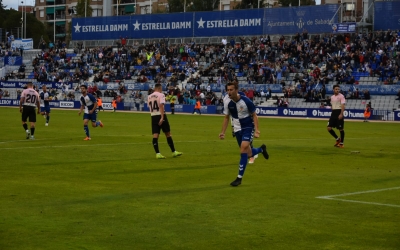 L'afició arlequinada celebra el primer gol de Lanza | Críspulo Díaz